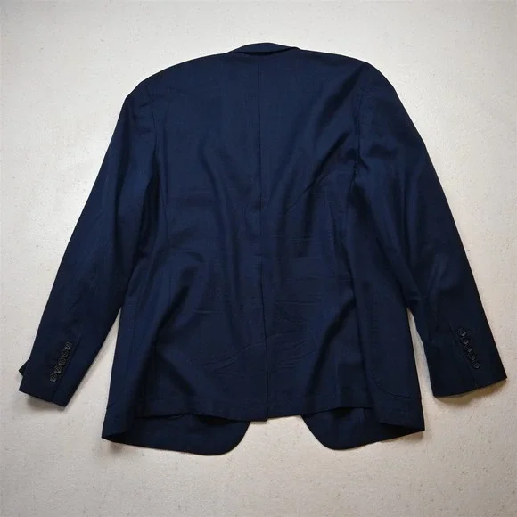 Zanetti 46R Navy Blue 100% Wool Kobe Unstructured Mens Blazer Jacket Sport Coat